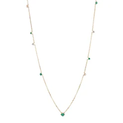 Tomfoolery Scatter Emerald Necklace New