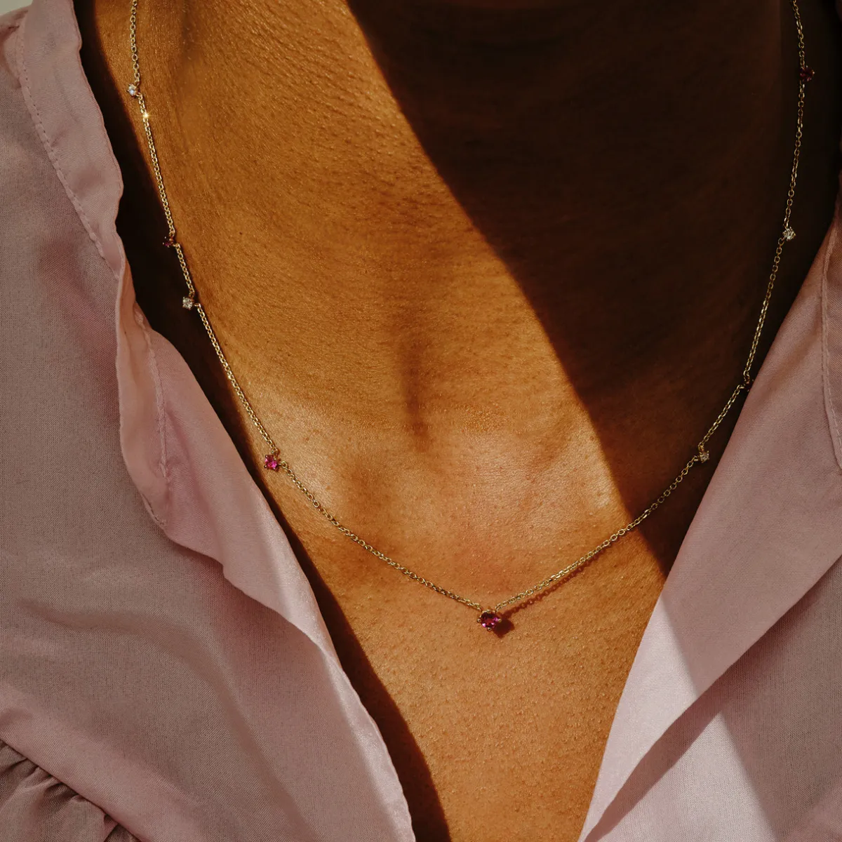 Tomfoolery Scatter Ruby Necklace Clearance