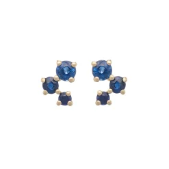 Tomfoolery Scatter Trio Blue Sapphire Studs Outlet