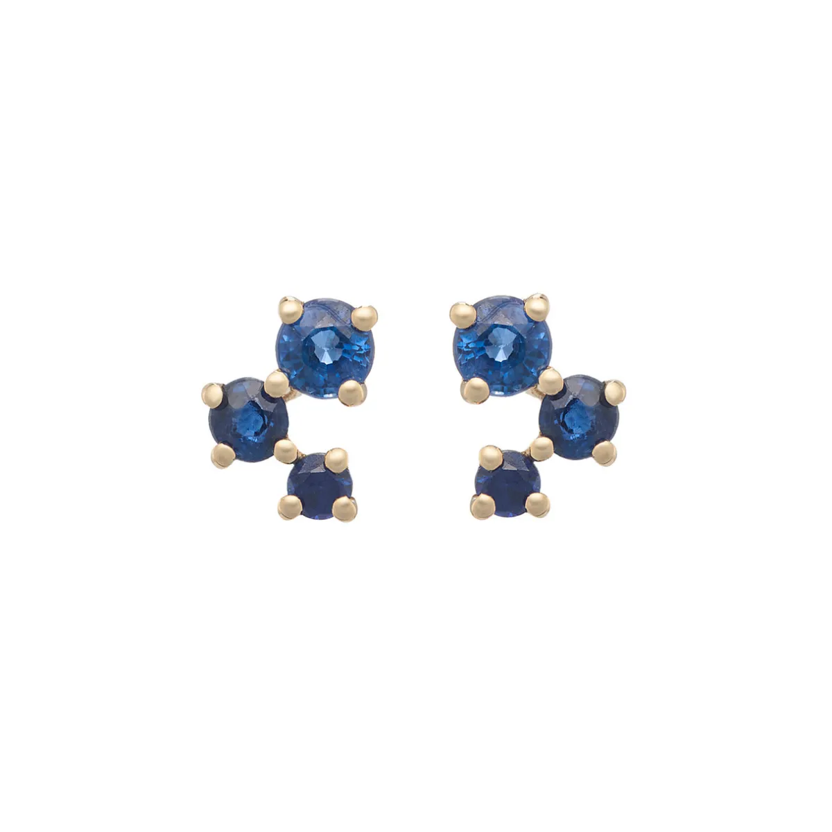 Tomfoolery Scatter Trio Blue Sapphire Studs Outlet