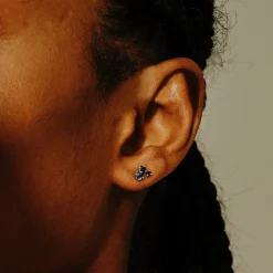 Tomfoolery Scatter Trio Blue Sapphire Studs Outlet
