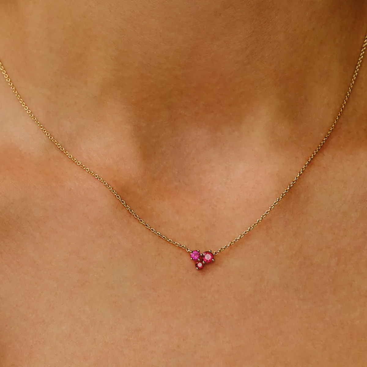 Tomfoolery Scatter Trio Ruby Cluster Pendant Fashion