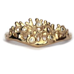 Tomfoolery Scattered Diamonds Coral Reef Ring Clearance