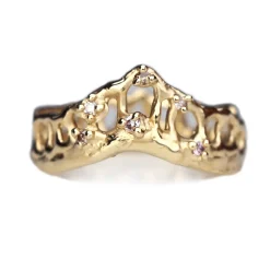 Tomfoolery Scattered Pink Diamond Mermaid Crown Ring Clearance