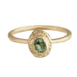 Tomfoolery ‘She Sits by the Ocean’ 14ct Yellow Gold and Paraiba Tourmaline Ring Online