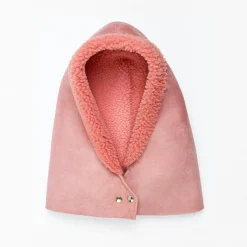 Tomfoolery Sheepskin Bubblegum Pink Hood Outlet