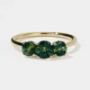 Tomfoolery Signature Green Sapphire 3 Stone Ring Outlet