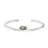 Tomfoolery Silver & Aquamarine Cuff Bangle Clearance