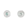 Tomfoolery Silver & Blue Topaz Circle Studs Fashion