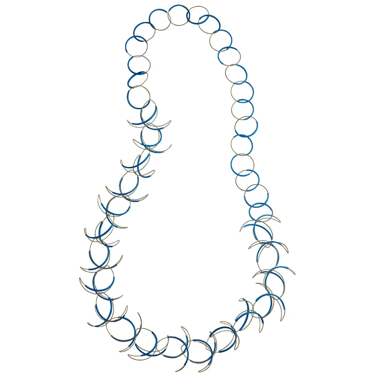 Tomfoolery Silver & Blue Twist Necklace Fashion