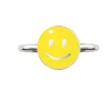 Tomfoolery Silver & Enamel Yellow ‘Smile’ Ring Discount