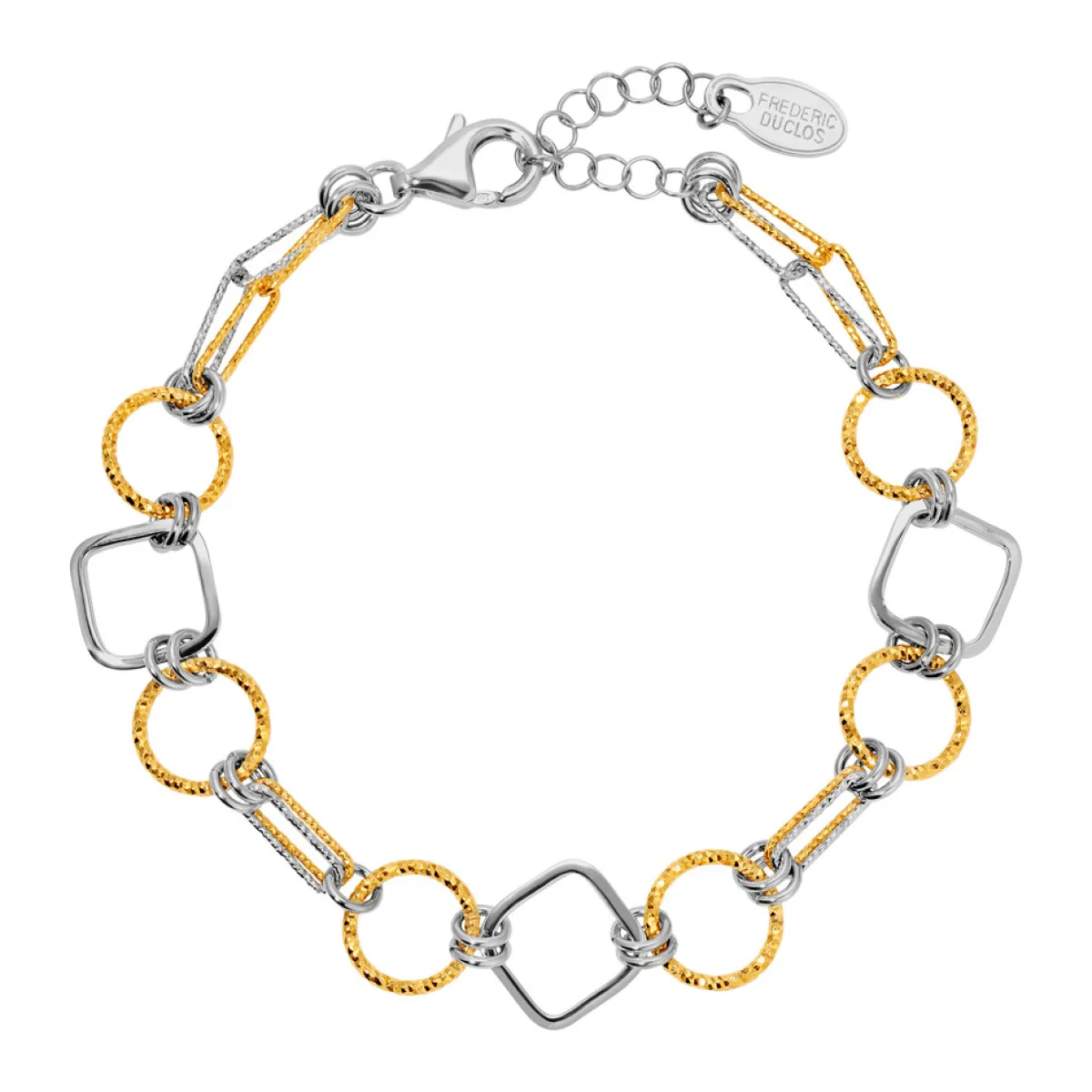 Tomfoolery Silver & Gold Geometric Game Bracelet Hot
