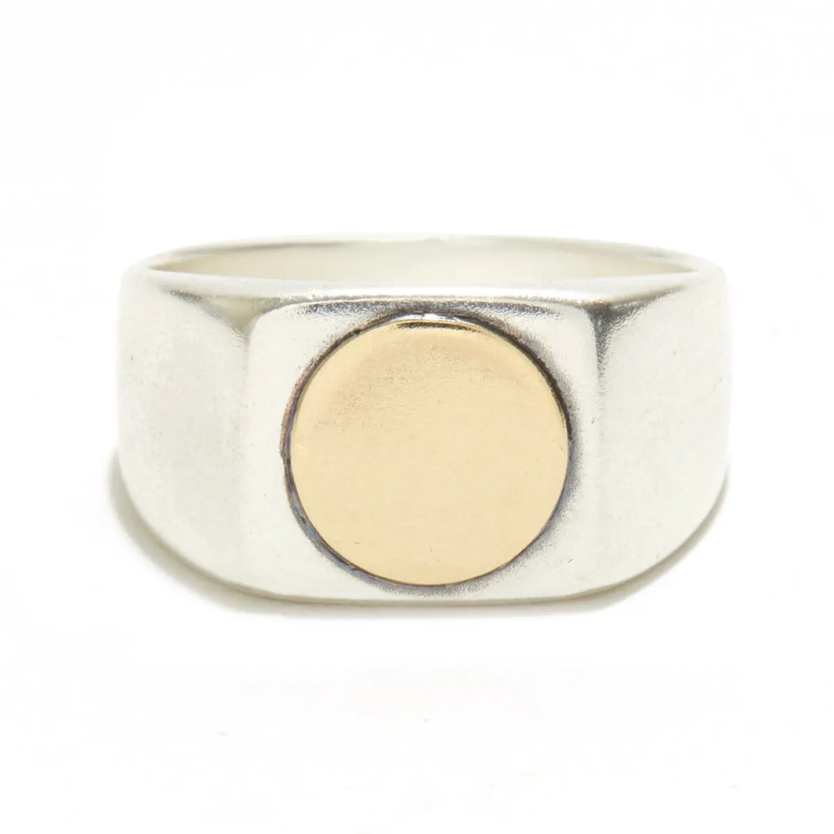 Tomfoolery Silver & Gold Geometric Signet Ring Online