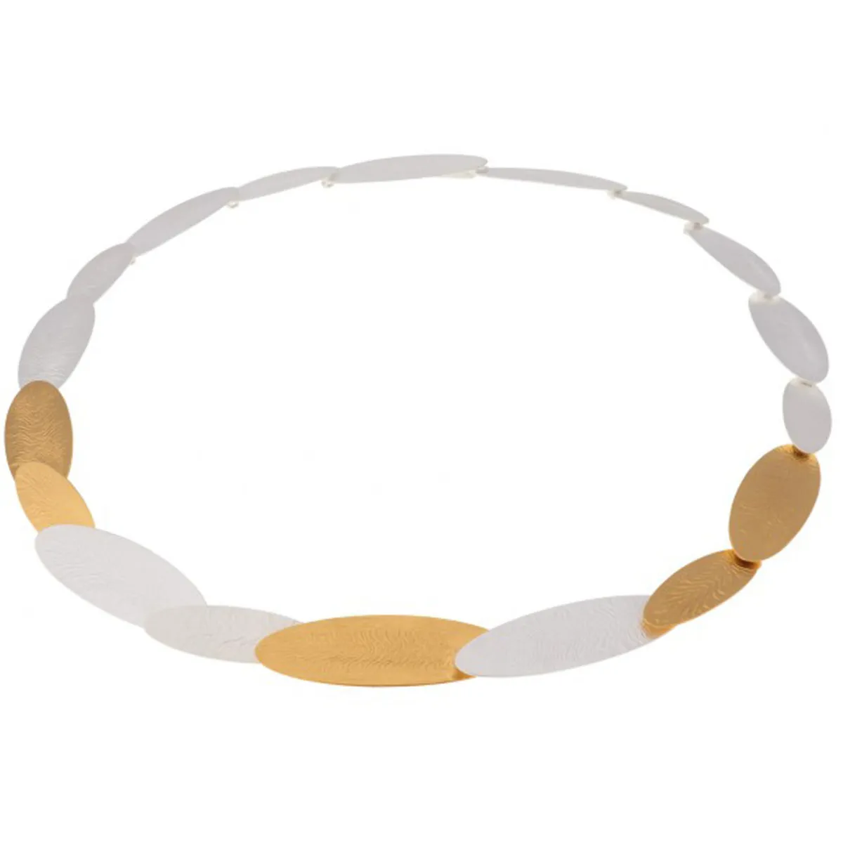 Tomfoolery Silver & Gold Oval Baguettes Necklace Best