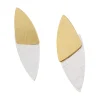 Tomfoolery Silver & Gold Plated Double Triangle Earrings Online