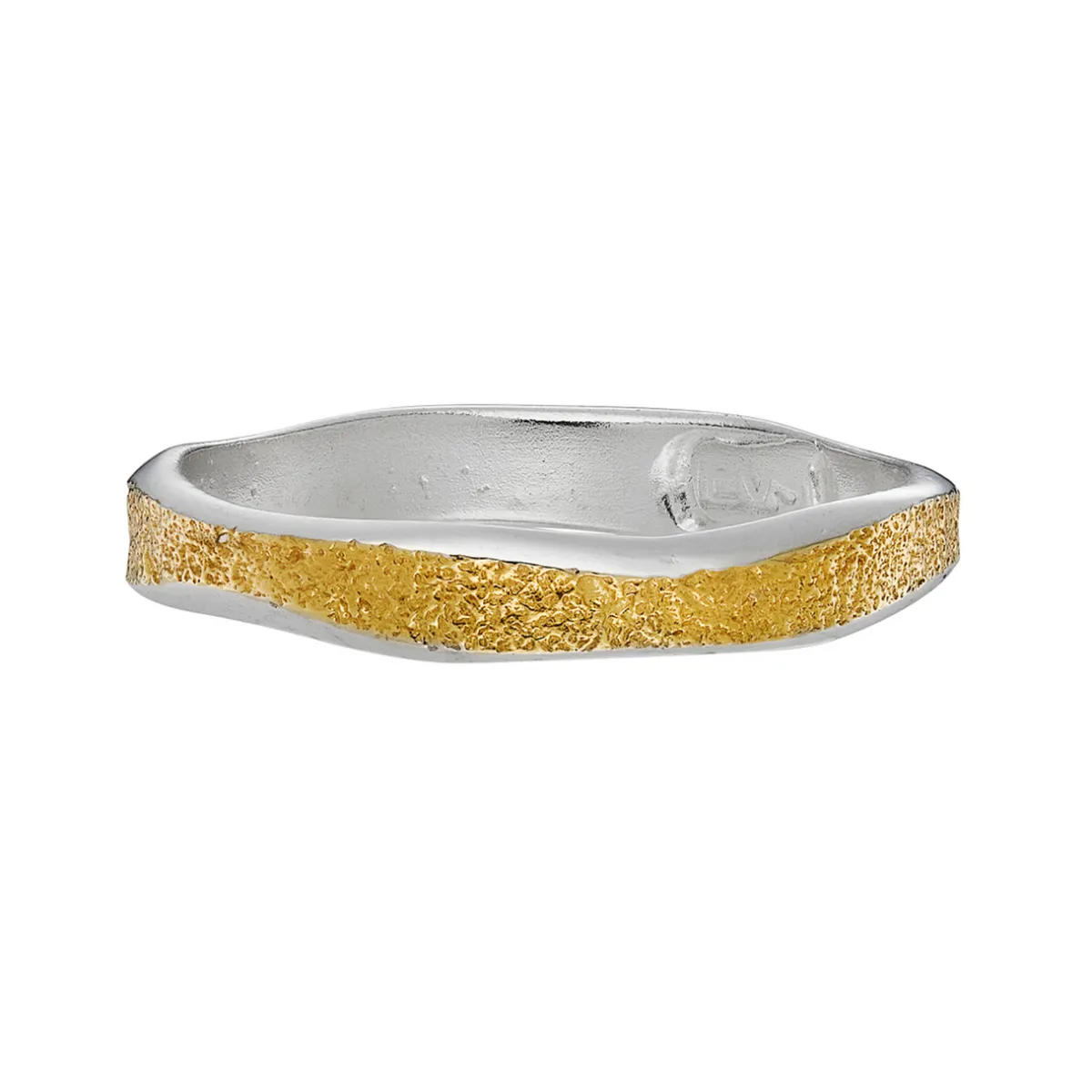 Tomfoolery Silver & Gold Textured Wave Band Sale