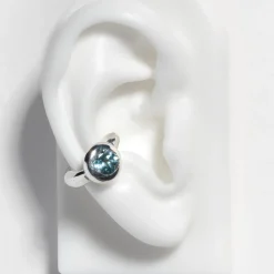 Tomfoolery Silver & Topaz Oh Ear Cuff New