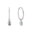 Tomfoolery Silver Aquamarine Drop Hoop Earrings Sale