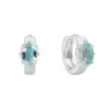 Tomfoolery Silver Aquamarine Huggie Hoops Online
