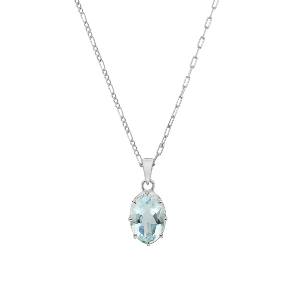 Tomfoolery Silver Aquamarine Pendant Sale
