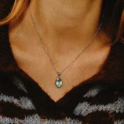 Tomfoolery Silver Aquamarine Pendant Sale