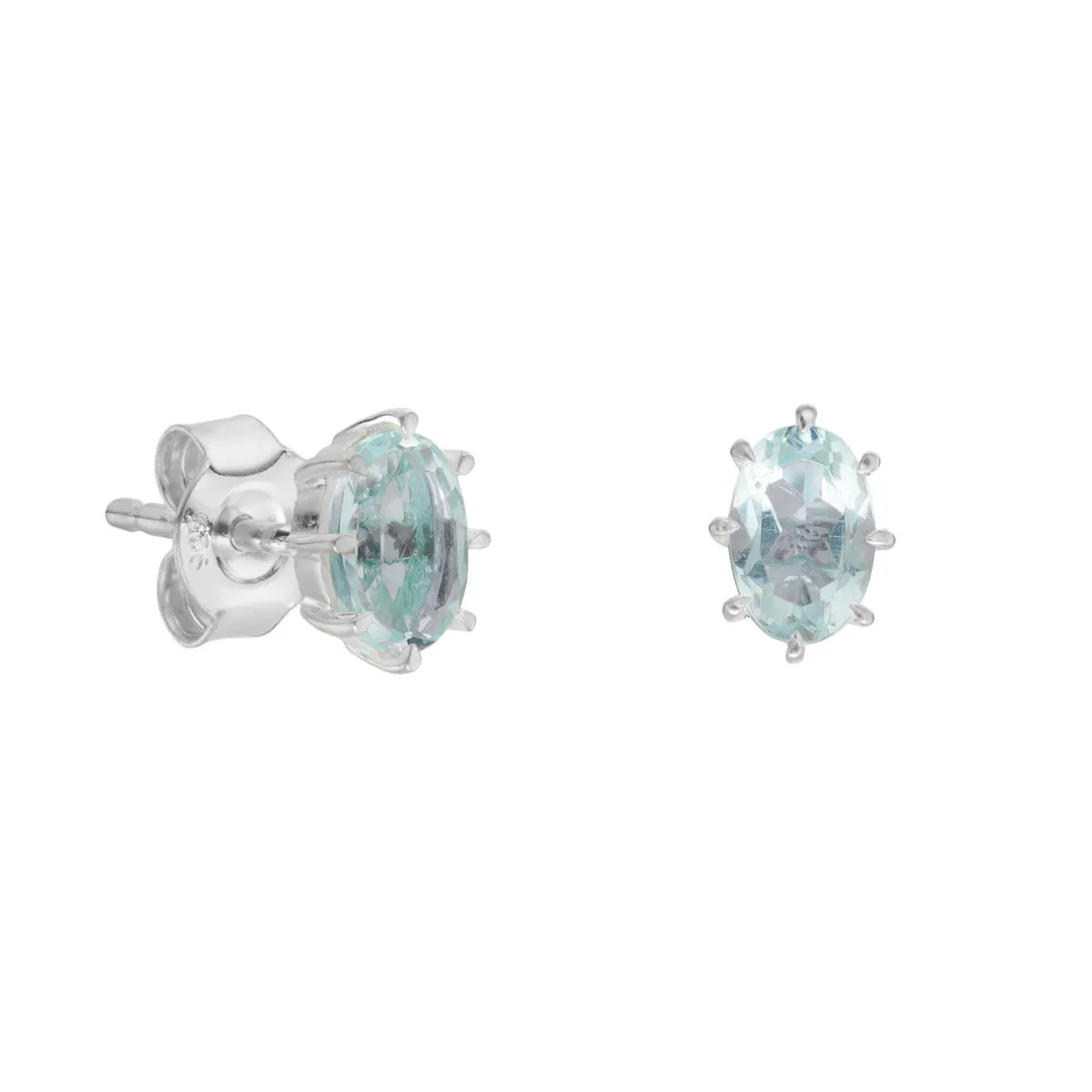 Tomfoolery Silver Aquamarine Studs Online