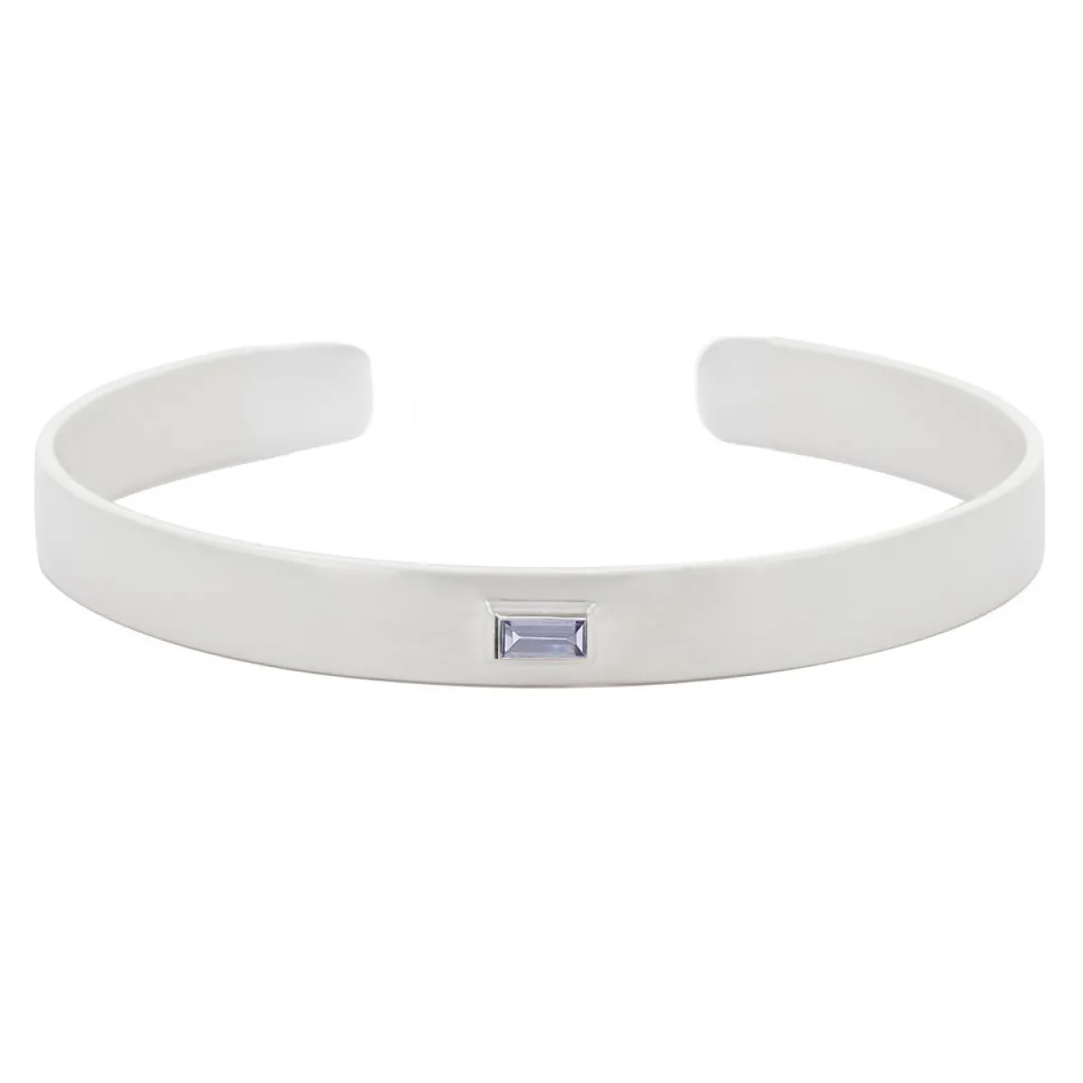 Tomfoolery Silver Baguette Cut Gemstone Cuff Sale