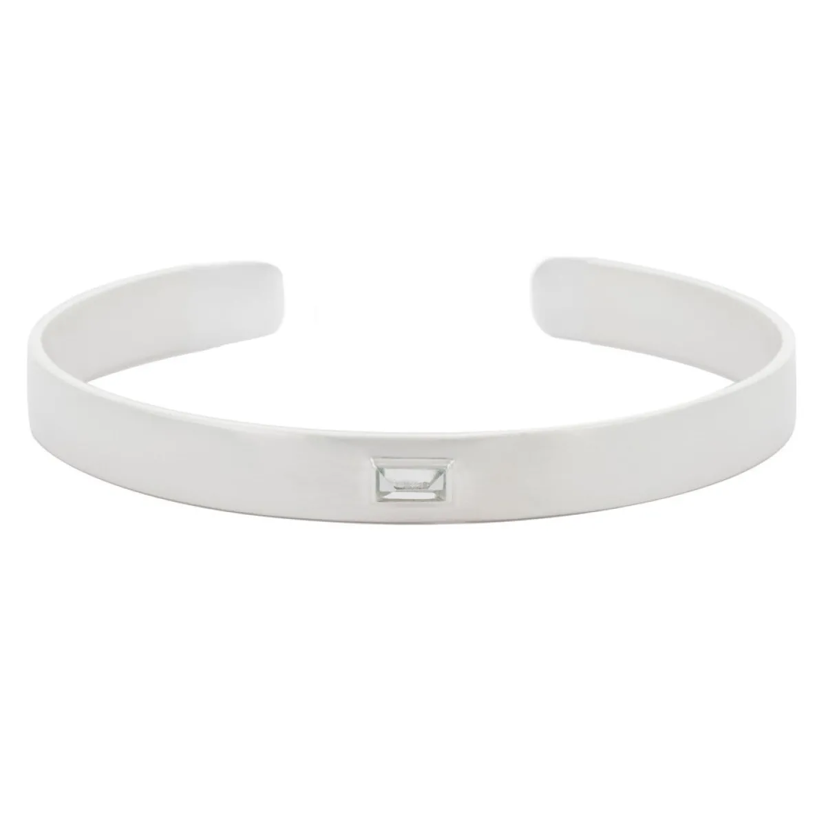 Tomfoolery Silver Baguette Cut Gemstone Cuff Sale
