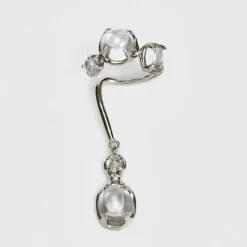 Tomfoolery Silver Clear Drip Ear Cuff Fashion