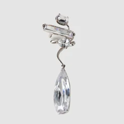 Tomfoolery Silver Clear Mixed Hybrid Drop Ear Cuff Best