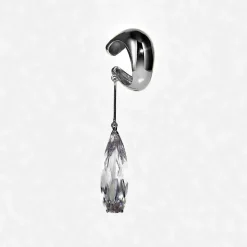 Tomfoolery Silver Clear Teardrop Ear Cuff Online