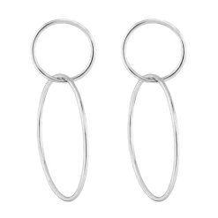 Tomfoolery Silver Drop Hoop Drop Stud Outlet