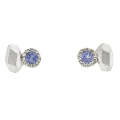 Tomfoolery Silver Duo Mini Studs with Tanzanite Discount
