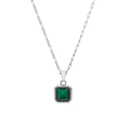 Tomfoolery Silver Emerald Pendant Online