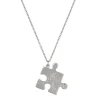 Tomfoolery Silver Floral Puzzle Piece Necklace Hot