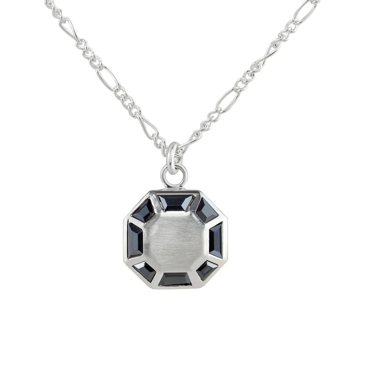 Tomfoolery Silver Hematite Octagon Pendant Discount