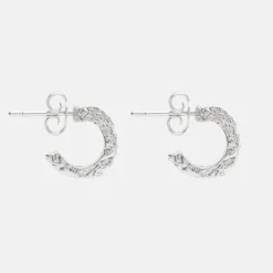 Tomfoolery Silver Lace Hoops Hot