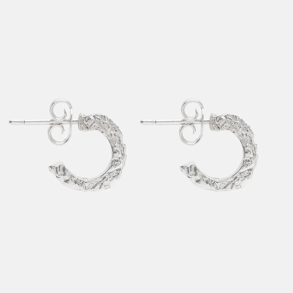 Tomfoolery Silver Lace Hoops Hot