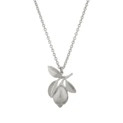 Tomfoolery Silver Large Lemon & Leaf Pendant Online