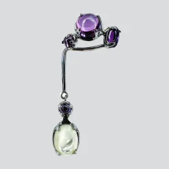 Tomfoolery Silver Lilac Drip Punk Ear Cuff Clearance