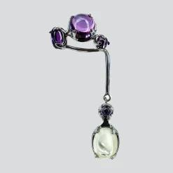 Tomfoolery Silver Lilac Drip Punk Ear Cuff Clearance