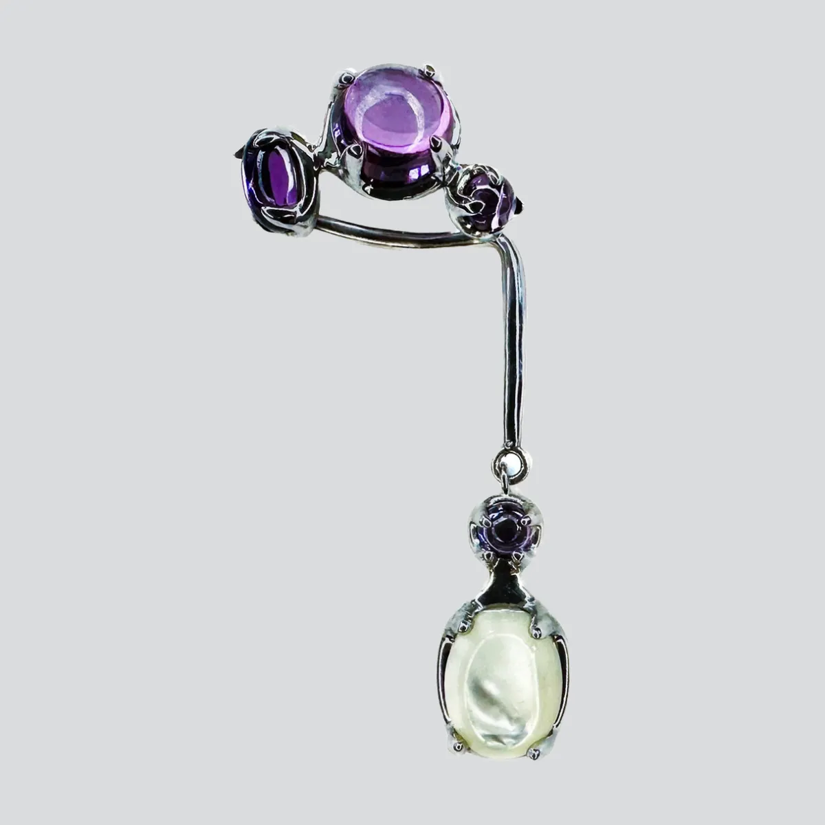 Tomfoolery Silver Lilac Drip Punk Ear Cuff Clearance