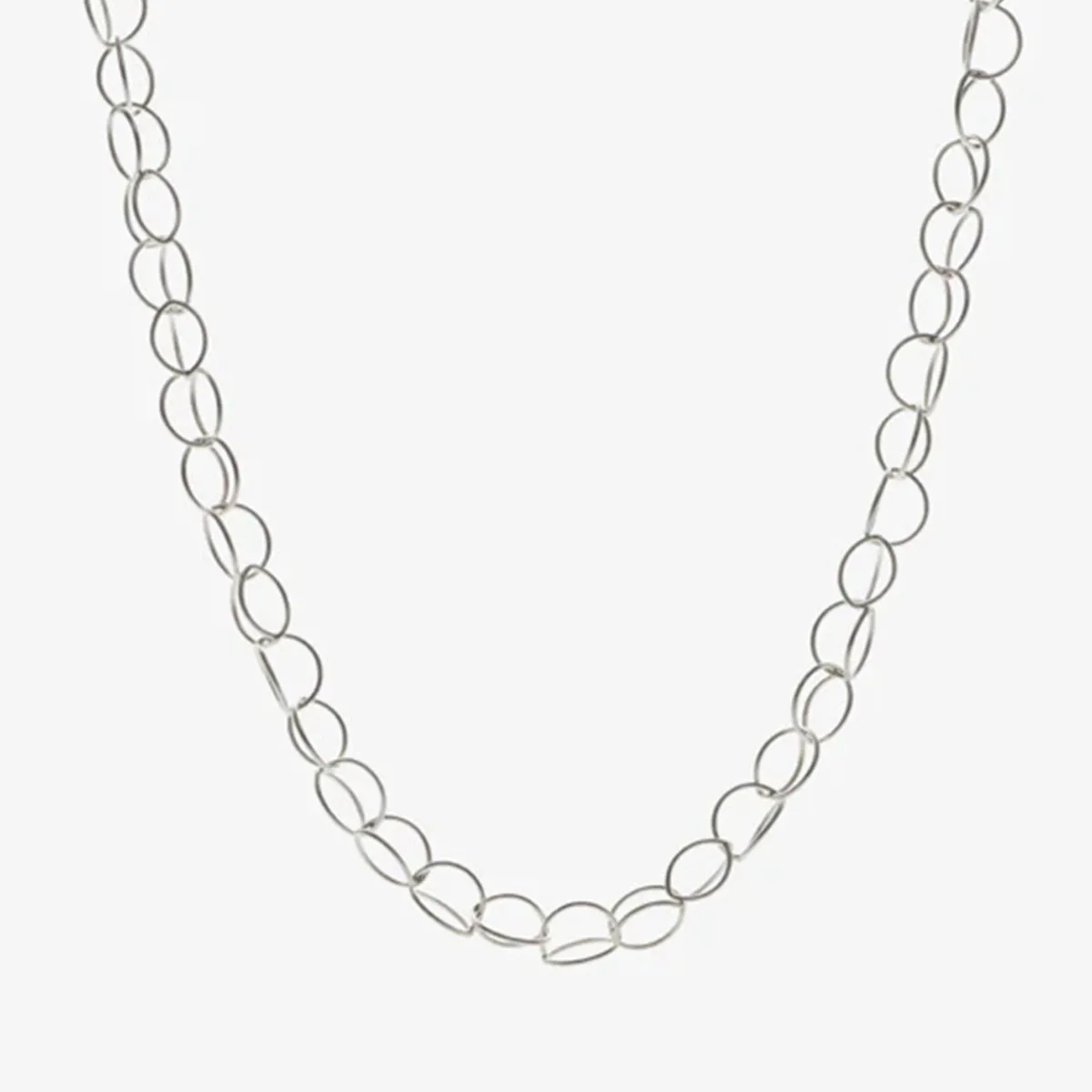 Tomfoolery Silver Lily Chain Link Necklace Sale