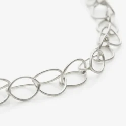 Tomfoolery Silver Lily Chain Link Necklace Sale