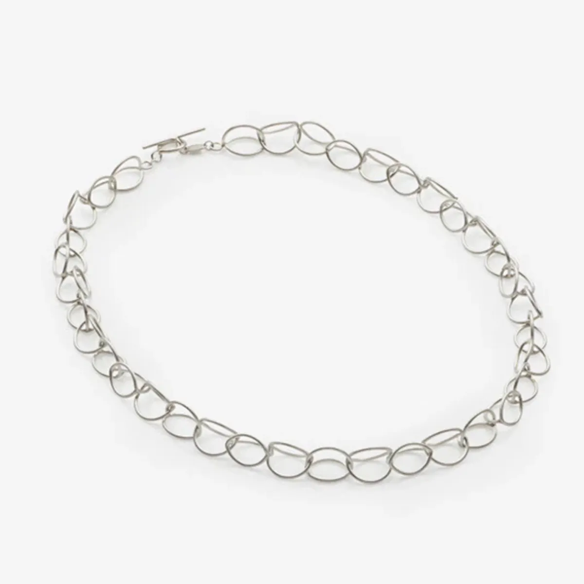 Tomfoolery Silver Lily Chain Link Necklace Sale