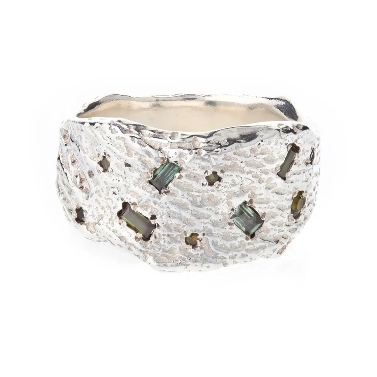 Tomfoolery Silver London Plane Baguette Scatter Ring Best