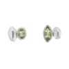 Tomfoolery Silver Marquise Irregular Studs with Peridot Hot