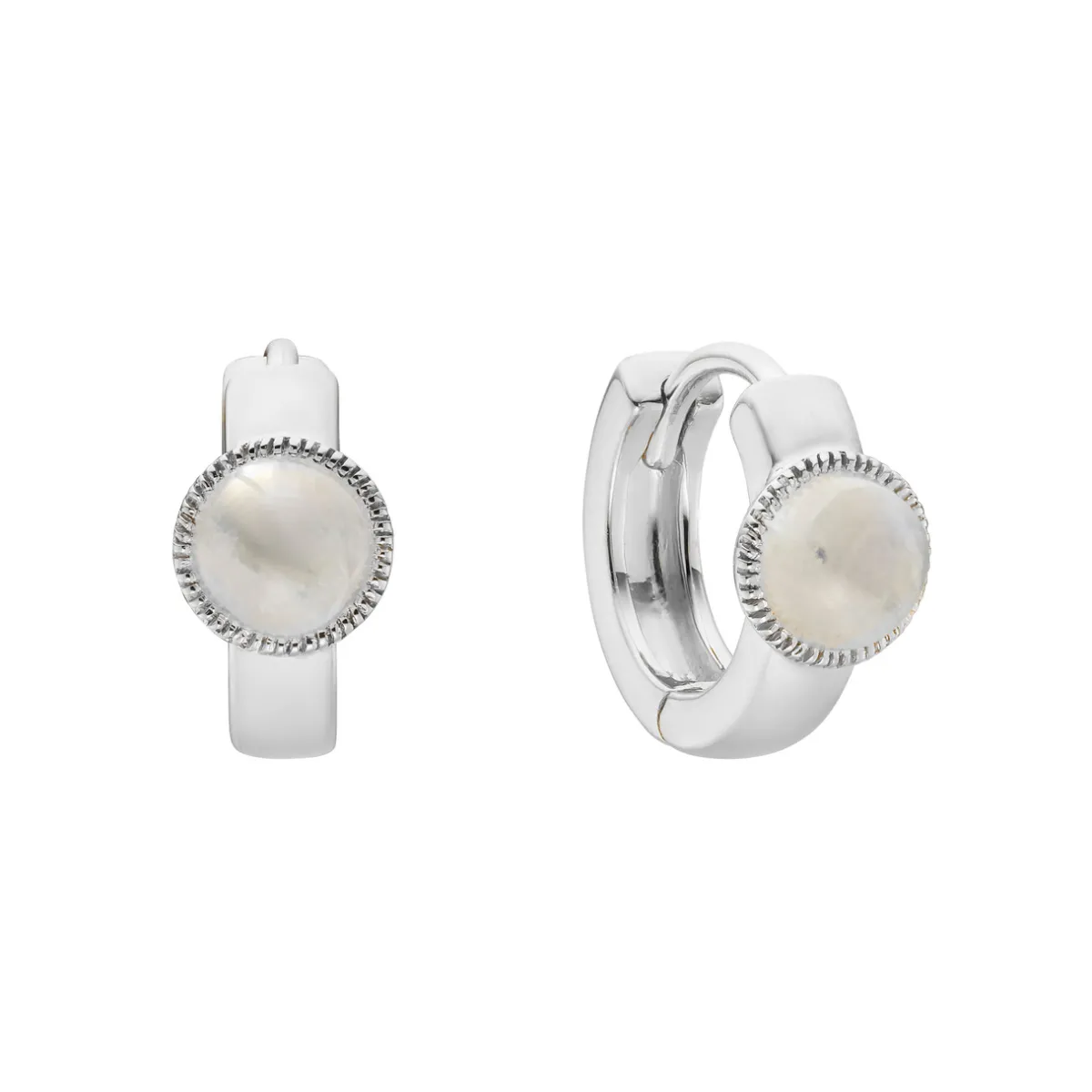 Tomfoolery Silver Moonstone Huggie Hoops Sale