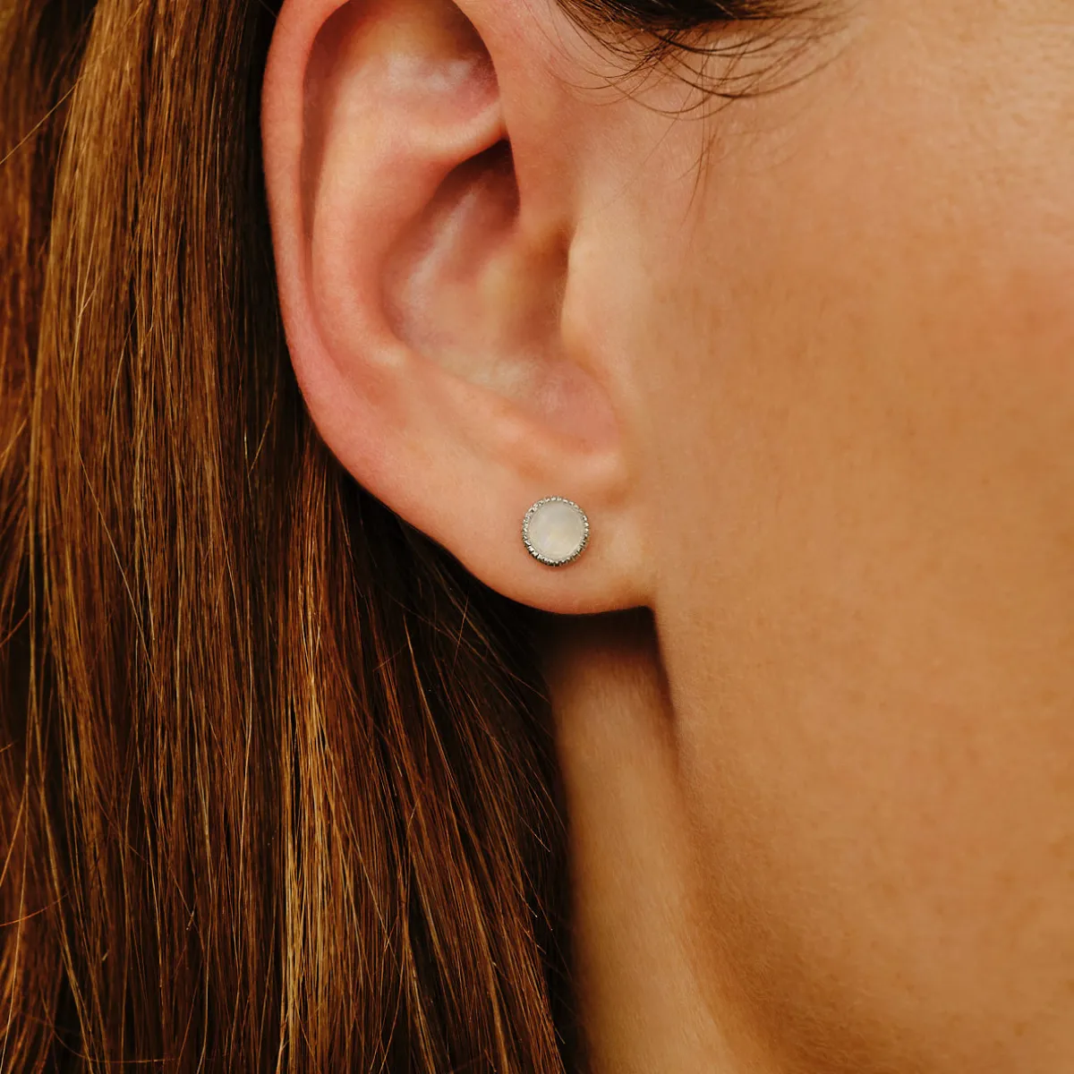 Tomfoolery Silver Moonstone Studs Hot