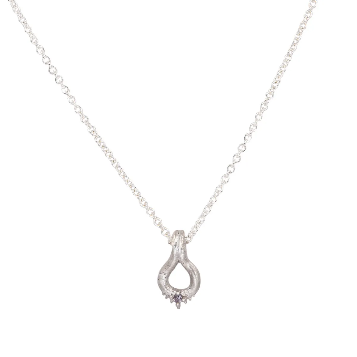 Tomfoolery Silver Ocean Necklace with Grey Sapphire Hot